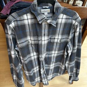 Carhartt Gray and Blue Plaid Shirt